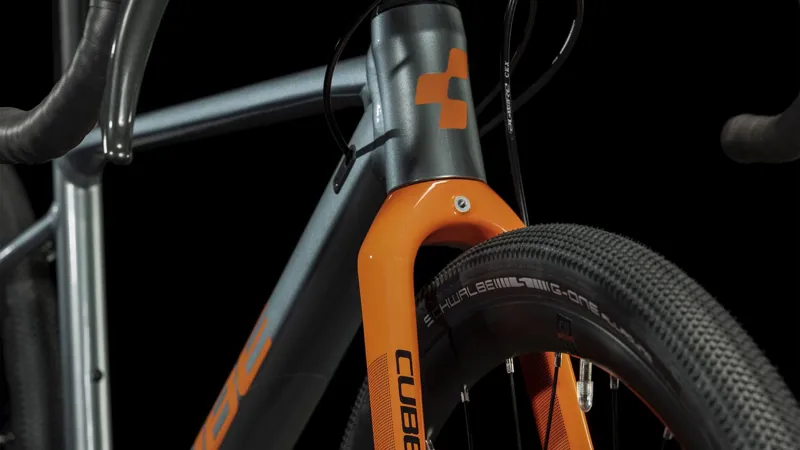 Cube Nuroad Rookie Kids Gravel Bike in Grey and Orange-3